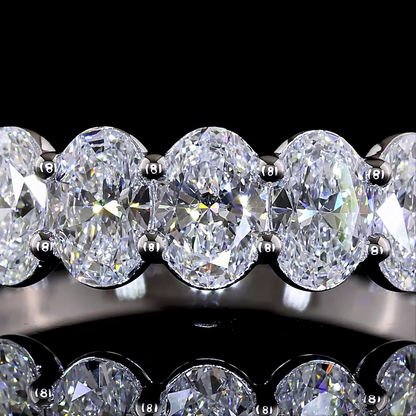 1.78 CTTW Oval Lab Grown Diamond Half Eternity Band Sz. 4.5 (E Color and VS1 Clarity)