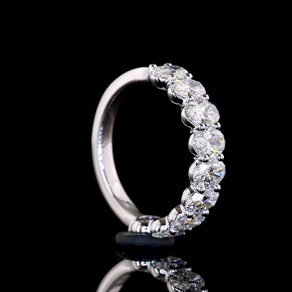 1.78 CTTW Oval Lab Grown Diamond Half Eternity Band Sz. 4.5 (E Color and VS1 Clarity)