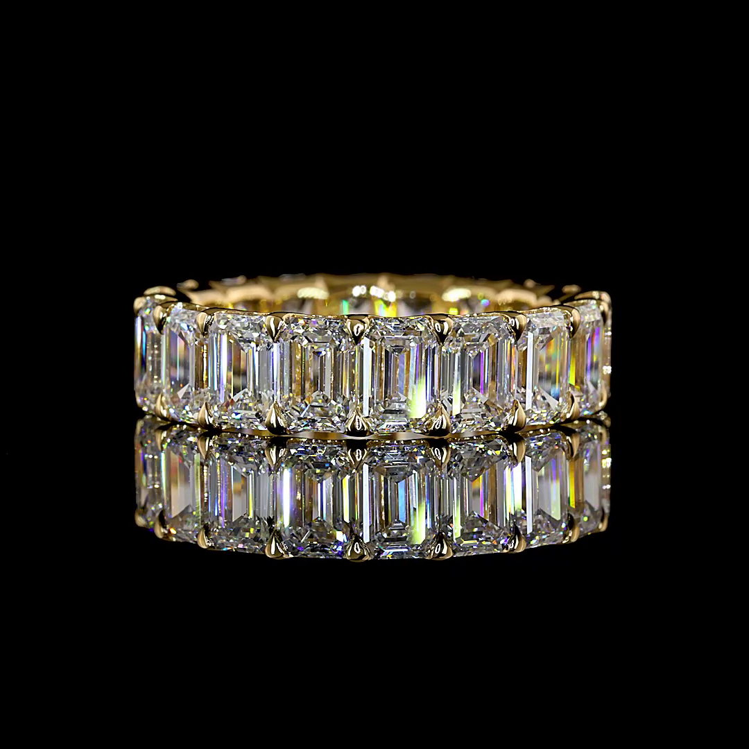 5.28 CTTW Emerald Lab Grown Diamond Full Eternity Sz. 4.5 (F Color and VS1 Clarity)