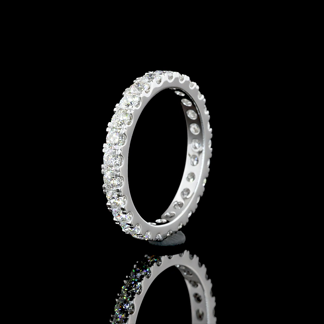 1.71 CTTW Round Lab Grown Diamond Full Eternity Sz. 7 (F Color and SI1 Clarity)