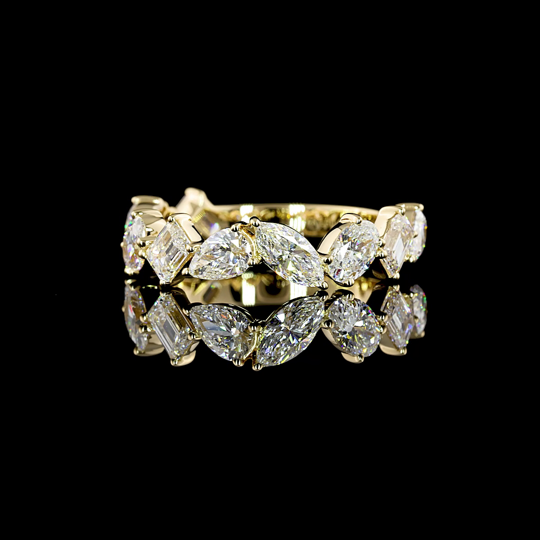 2.06 CTTW MIX Lab Diamond 3/4 Eternity Band Sz. 6.5 14k Yellow Gold (E Color and VS1 Clarity)
