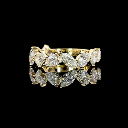2.06 CTTW MIX Lab Diamond 3/4 Eternity Band Sz. 6.5 14k Yellow Gold (E Color and VS1 Clarity)