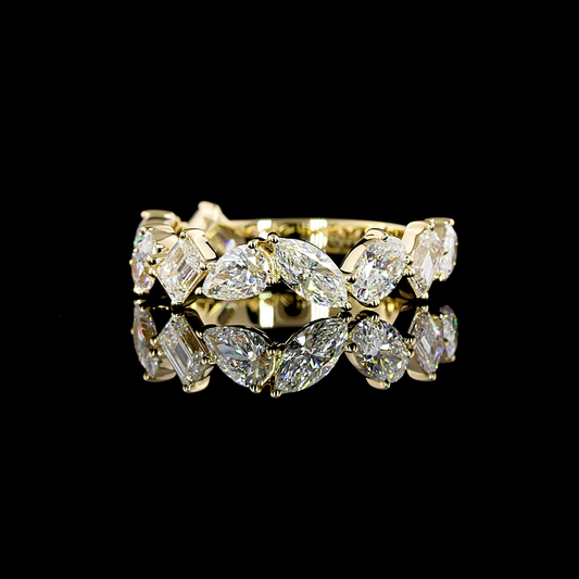 2.06 CTTW MIX Lab Diamond 3/4 Eternity Band Sz. 6.5 14k Yellow Gold (E Color and VS1 Clarity)