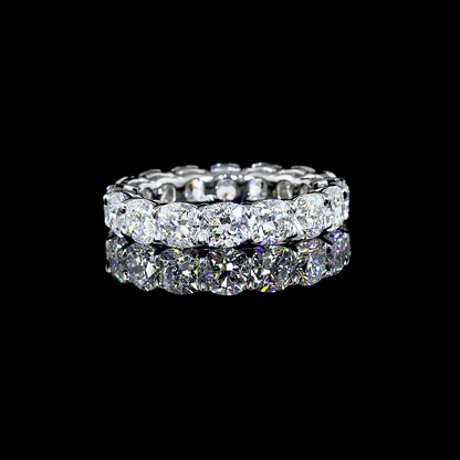 5.03 CTTW Square Cushion Brilliant Lab Grown Diamond Full Eternity Sz. 5.25 (F Color and VS1 Clarity)
