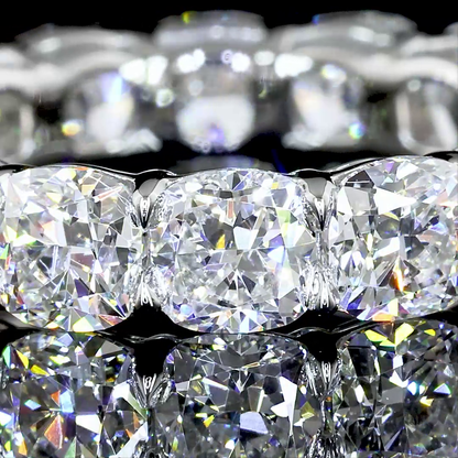 5.03 CTTW Square Cushion Brilliant Lab Grown Diamond Full Eternity Sz. 5.25 (F Color and VS1 Clarity)