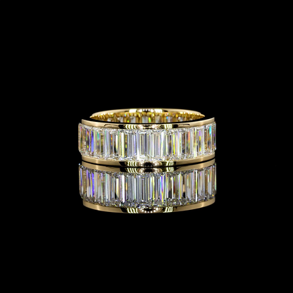 4.22 CTTW Baguette Lab Diamond Full Eternity Sz. 6 14k Yellow Gold F Color and VVS2 Clarity jewelry-spot-usa