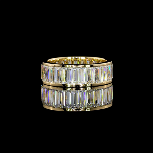 4.22 CTTW Baguette Lab Diamond Full Eternity Sz. 6 14k Yellow Gold F Color and VVS2 Clarity jewelry-spot-usa