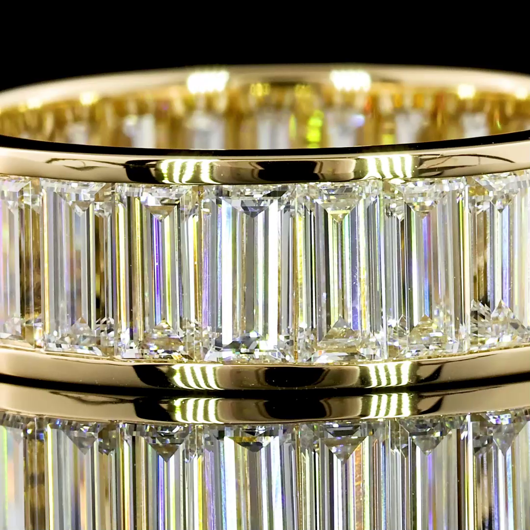 4.22 CTTW Baguette Lab Diamond Full Eternity Sz. 6 14k Yellow Gold F Color and VVS2 Clarity jewelry-spot-usa