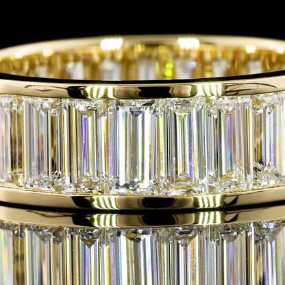 4.22 CTTW Baguette Lab Diamond Full Eternity Sz. 6 14k Yellow Gold F Color and VVS2 Clarity jewelry-spot-usa