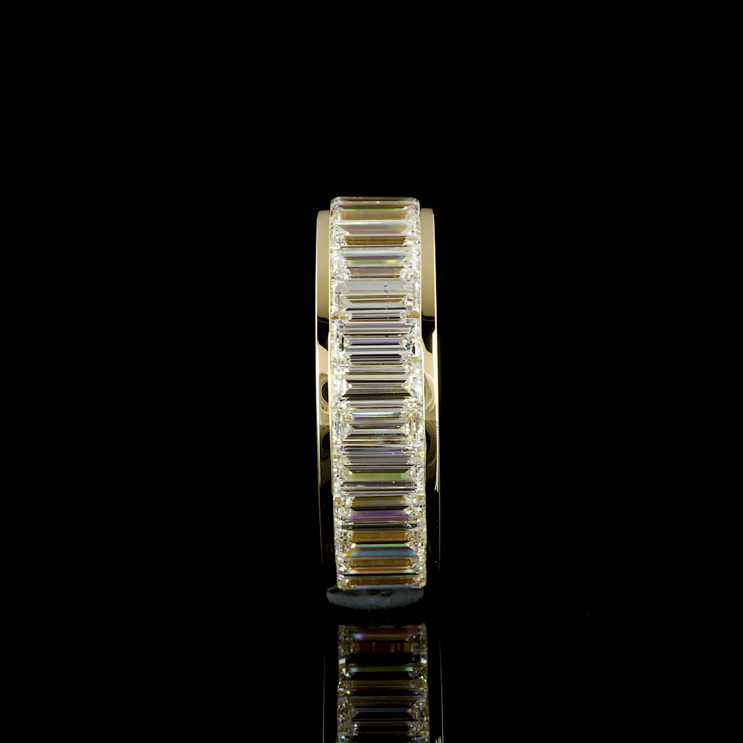 4.22 CTTW Baguette Lab Diamond Full Eternity Sz. 6 14k Yellow Gold F Color and VVS2 Clarity jewelry-spot-usa