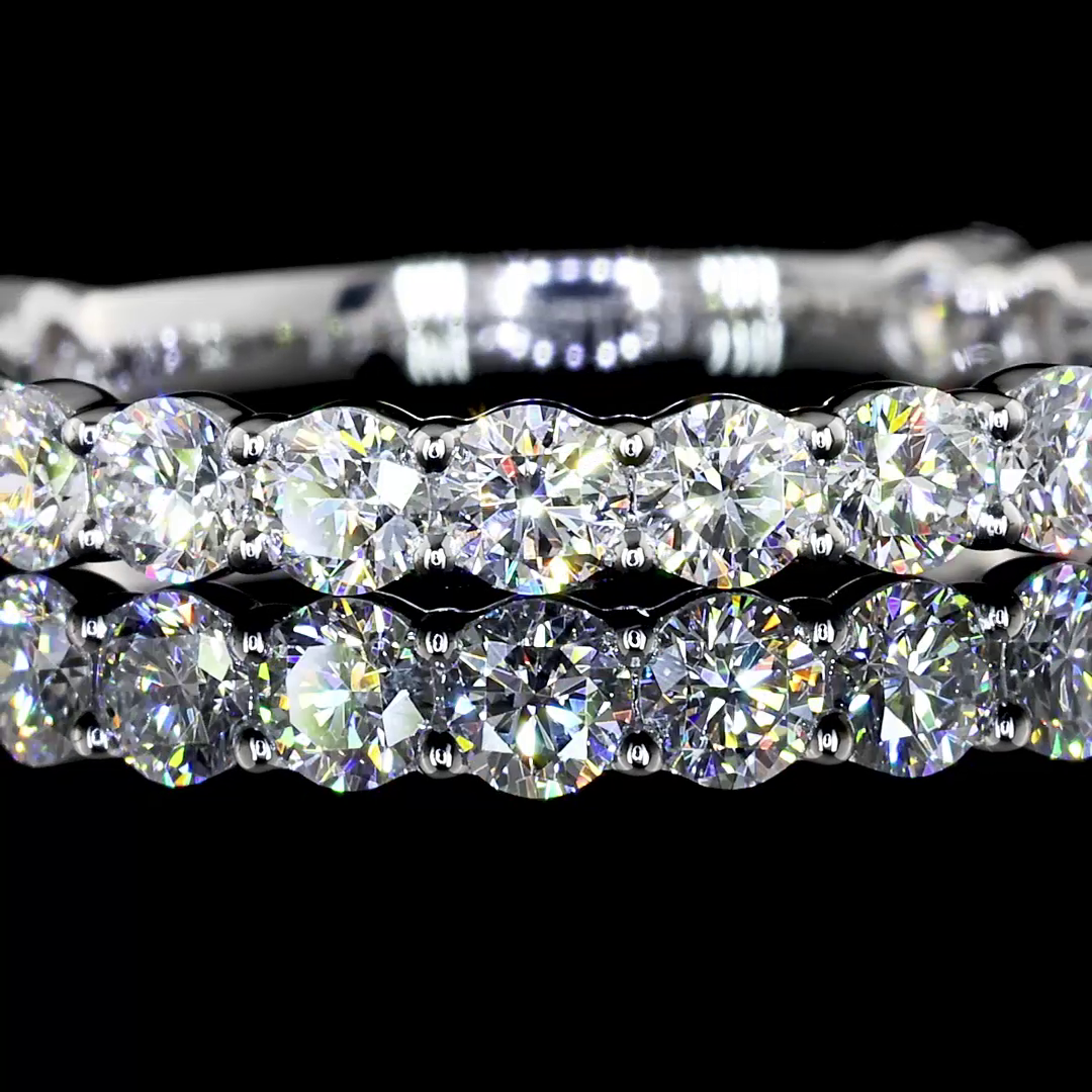 0.98 CTTW Round Lab Diamond 3/4 Eternity Band Sz. 6.5 14k White Gold E/F Color and VS1/VS2/VS Clarity jewelry-spot-usa