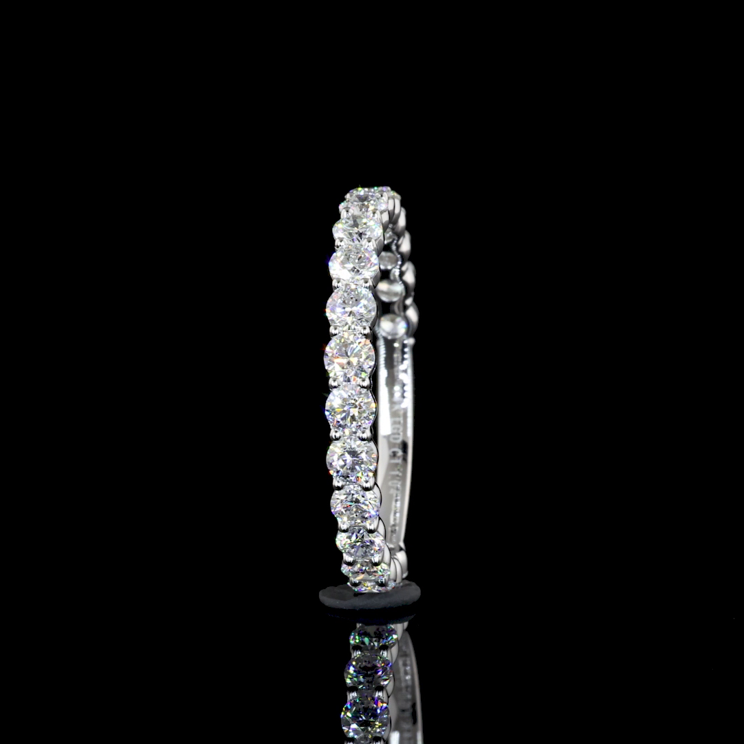 0.98 CTTW Round Lab Diamond 3/4 Eternity Band Sz. 6.5 14k White Gold E/F Color and VS1/VS2/VS Clarity jewelry-spot-usa