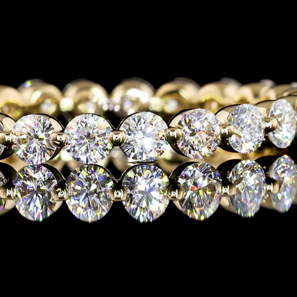1.12 CTTW Round Lab Diamond Full Eternity Sz. 6 18k Yellow Gold (E Color and VS1 Clarity)