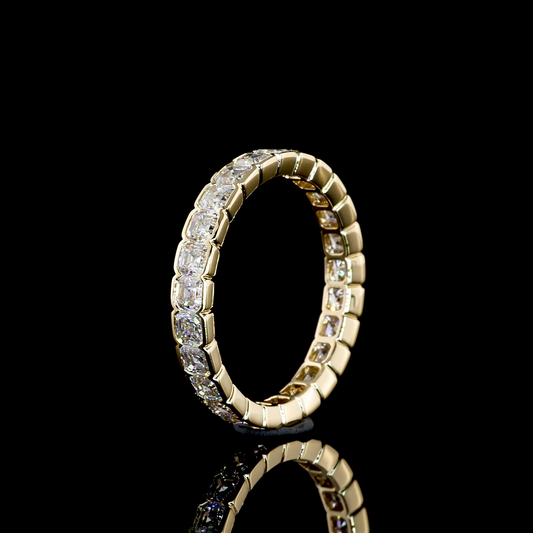 1.98 CTTW Asscher Lab Grown Diamond Full Eternity Sz. 6 (F Color and VS1 Clarity)