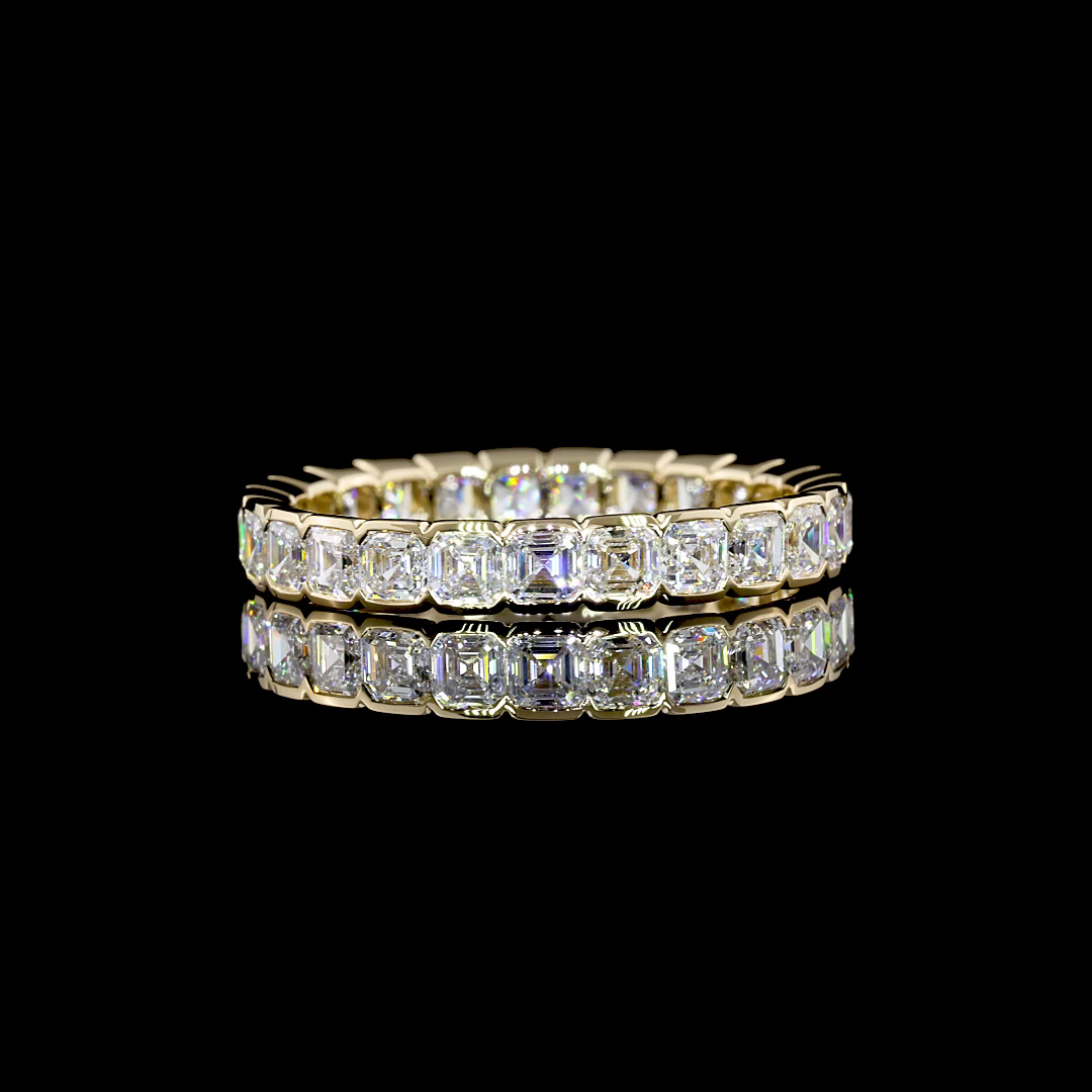 1.98 CTTW Asscher Lab Grown Diamond Full Eternity Sz. 6 (F Color and VS1 Clarity)