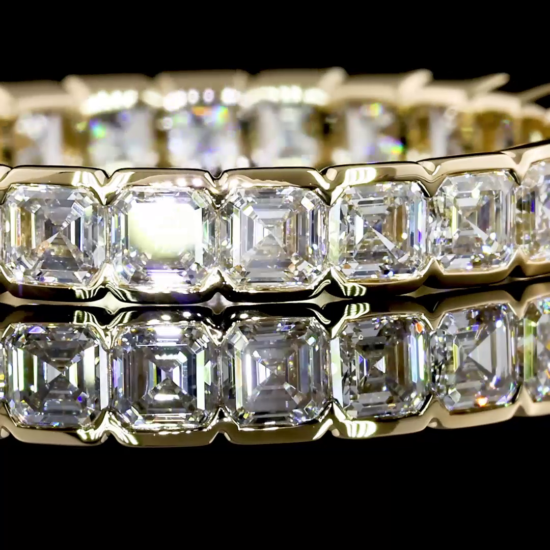 1.98 CTTW Asscher Lab Grown Diamond Full Eternity Sz. 6 (F Color and VS1 Clarity)