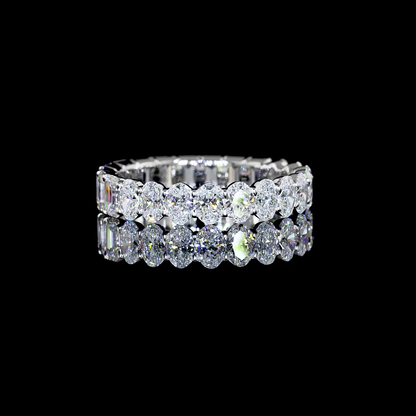 3.79 CTTW Oval Lab Diamond Full Eternity Sz. 8 (E Color and VS Clarity)