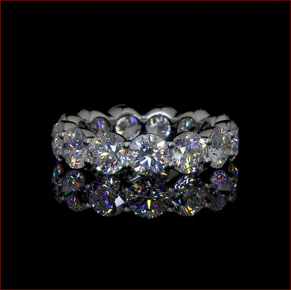 4.85 CTTW Round Lab Diamond Full Eternity Sz. 6 14k White Gold F Color and VS2 Clarity jewelry-spot-usa