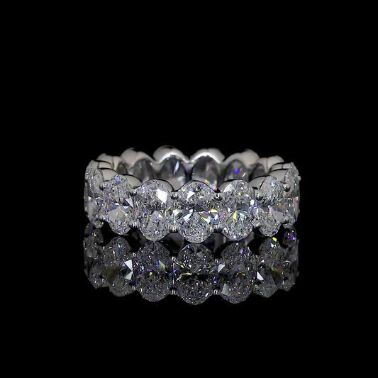 5.47 CTTW Oval Lab Diamond Full Eternity Sz. 6.5 14k White Gold F Color and VS2 Clarity jewelry-spot-usa