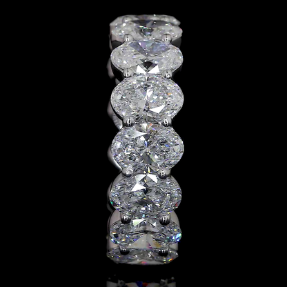 5.47 CTTW Oval Lab Diamond Full Eternity Sz. 6.5 14k White Gold F Color and VS2 Clarity jewelry-spot-usa