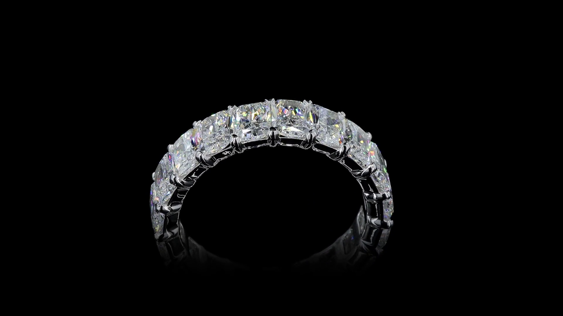 8.99 CTTW Radiant Lab Diamond Full Eternity Sz. 7 Platinum F Color and VS2 Clarity jewelry-spot-usa