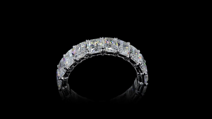 5.87 CTTW Radiant Lab Diamond Full Eternity Sz. 6.5 14k White Gold (F Color and VS2 Clarity)