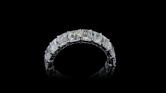 5.87 CTTW Radiant Lab Diamond Full Eternity Sz. 6.5 14k White Gold (F Color and VS2 Clarity)