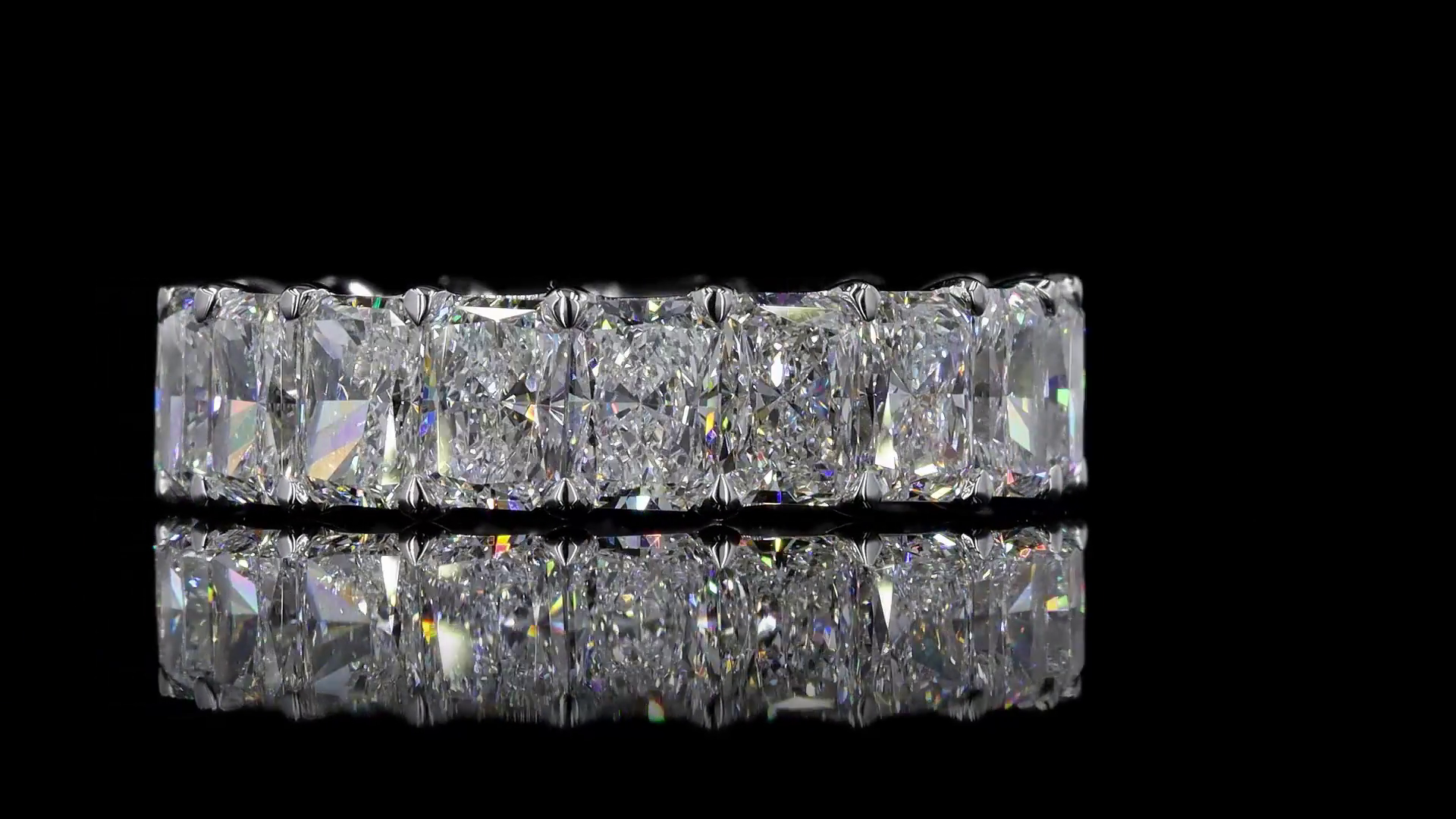 8.99 CTTW Radiant Lab Diamond Full Eternity Sz. 7 Platinum F Color and VS2 Clarity jewelry-spot-usa