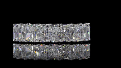 5.87 CTTW Radiant Lab Diamond Full Eternity Sz. 6.5 14k White Gold (F Color and VS2 Clarity)