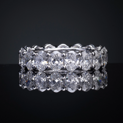 5.46 CTTW Oval Lab Grown Diamond Full Eternity Sz. 6.5 (F Color and VS2 Clarity)