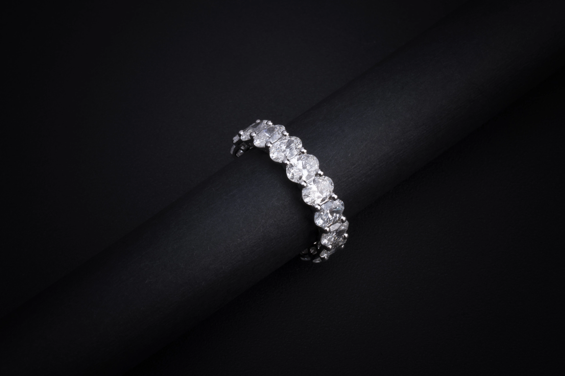 5.27 CTTW Oval Lab Diamond Full Eternity Sz. 6.5 14k White Gold F Color and VS2 Clarity jewelry-spot-usa