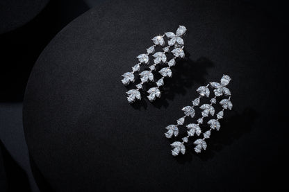 15.30 CTTW MIX Lab Diamond Special Earring 14k White Gold (G Color and VS1 Clarity)