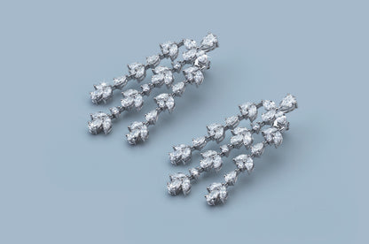 15.30 CTTW MIX Lab Diamond Special Earring 14k White Gold (G Color and VS1 Clarity)