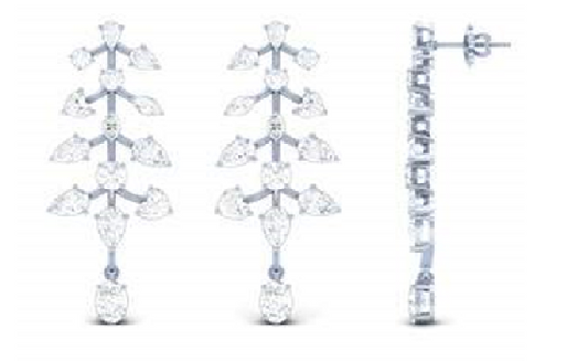 17.06 CTTW Oval Lab Diamond Hanging Earring 14k White Gold D Color and VVS2 Clarity jewelry-spot-usa