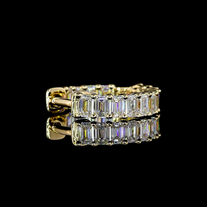 1.55 CTTW Emerald Lab Grown Diamond Huggies Earring 13.36mm (E Color and VS Clarity)