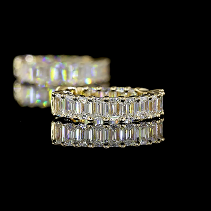 1.55 CTTW Emerald Lab Grown Diamond Huggies Earring 13.36mm (E Color and VS Clarity)