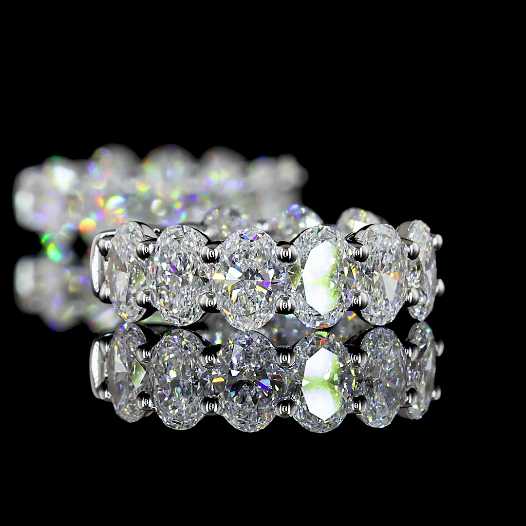 3.18 CTTW Oval Lab Diamond Huggies Earring (E Color and VS Clarity)