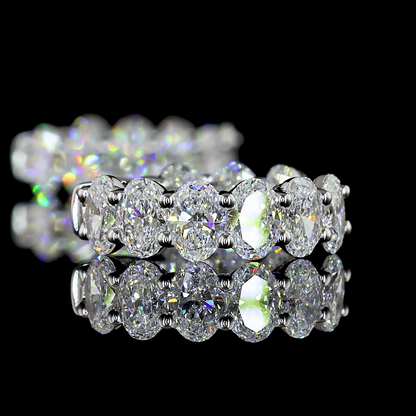 3.18 CTTW Oval Lab Diamond Huggies Earring (E Color and VS Clarity)