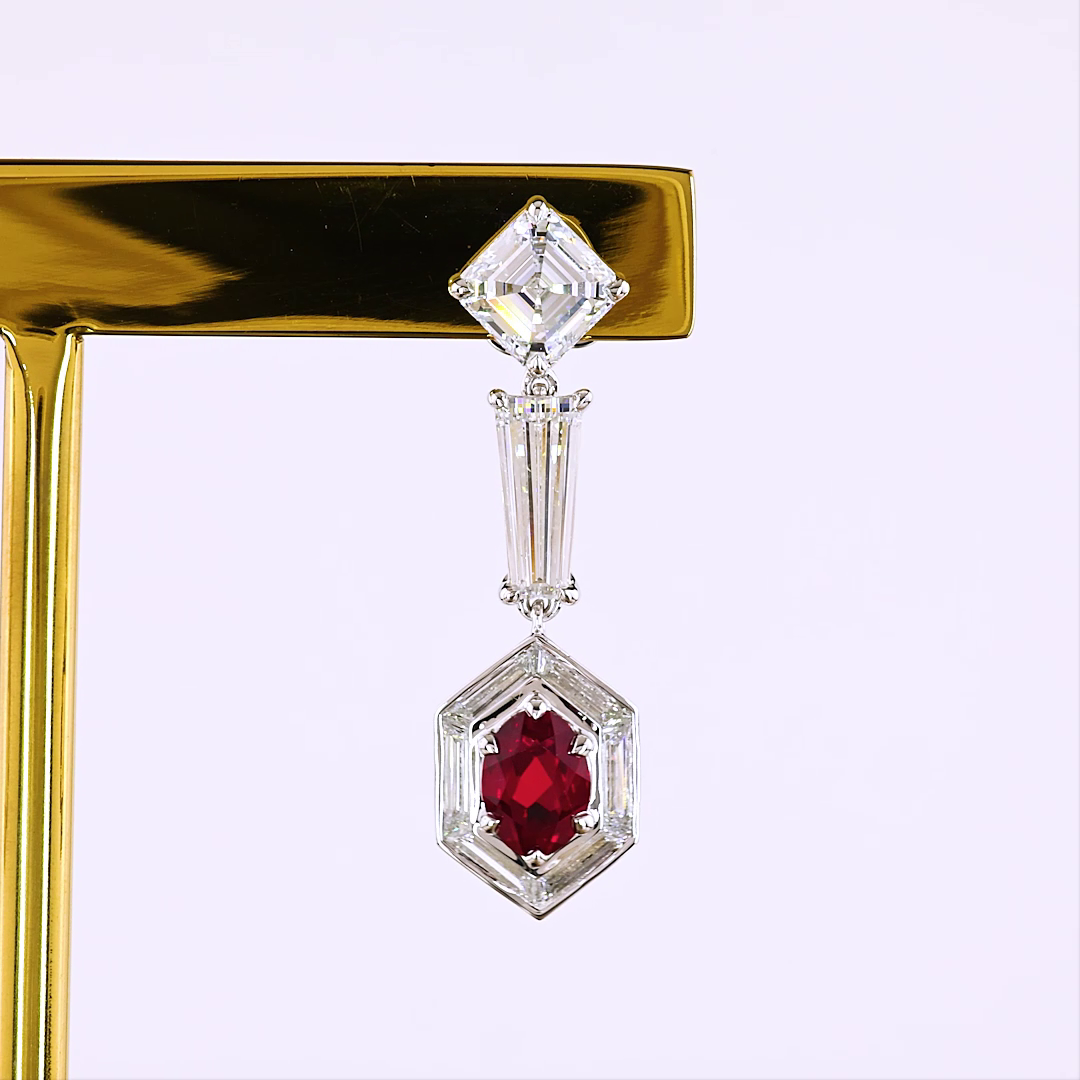2.62 CTTW MIX Lab Diamond Hanging Earring (F Color and VVS2 Clarity)
