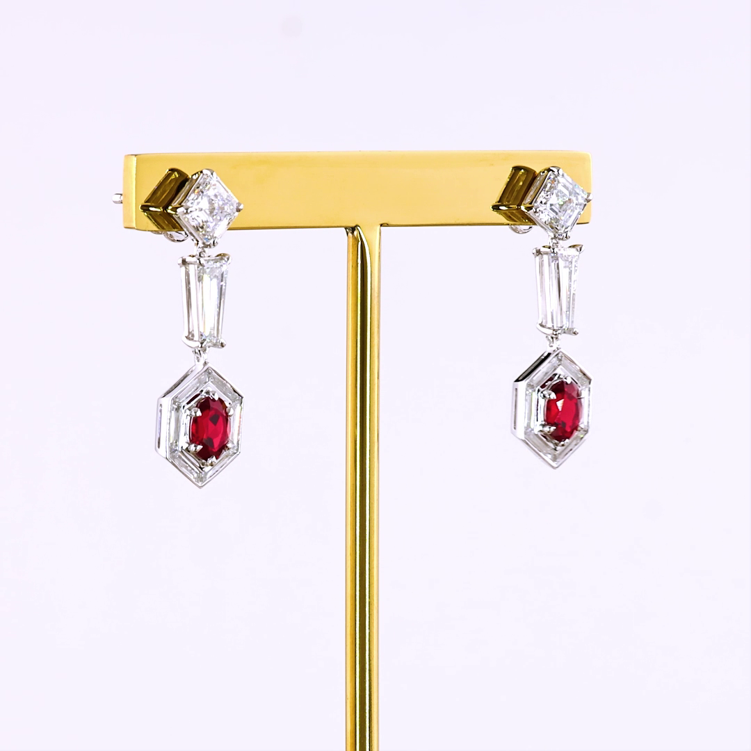 2.62 CTTW MIX Lab Diamond Hanging Earring (F Color and VVS2 Clarity)