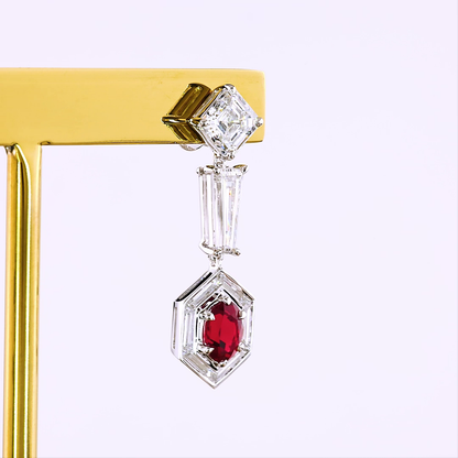 2.62 CTTW MIX Lab Diamond Hanging Earring (F Color and VVS2 Clarity)