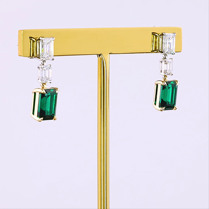 1.31 CTTW Emerald Lab Diamond Hanging Earring (VS1 Clarity)