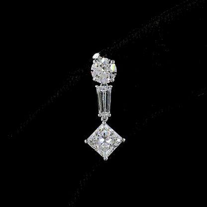 2.95 CTTW MIX Lab Diamond Hanging Earring (E Color and VS Clarity)