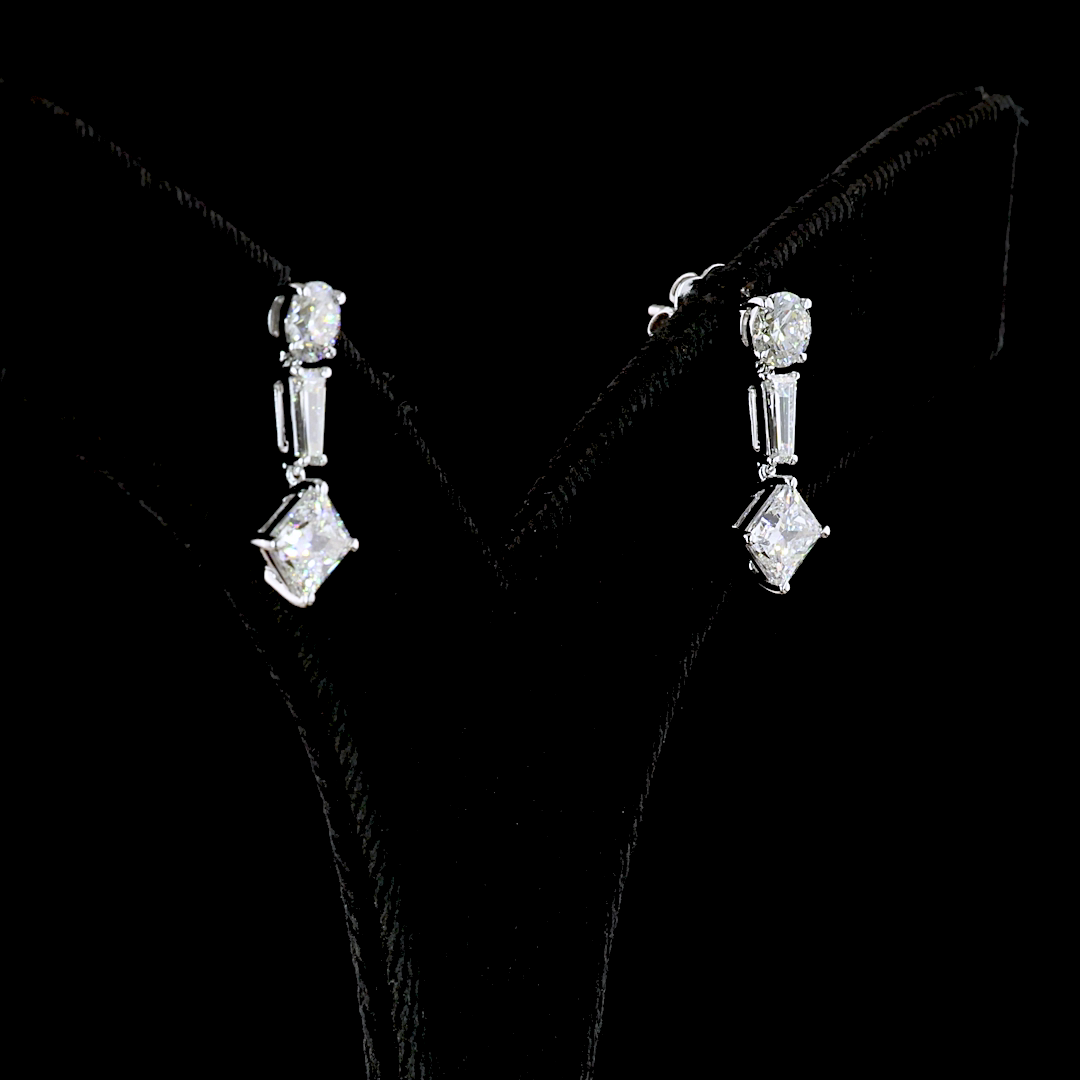 2.95 CTTW MIX Lab Diamond Hanging Earring (E Color and VS Clarity)