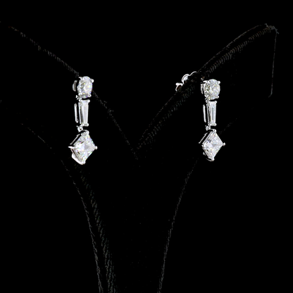 2.95 CTTW MIX Lab Diamond Hanging Earring (E Color and VS Clarity)