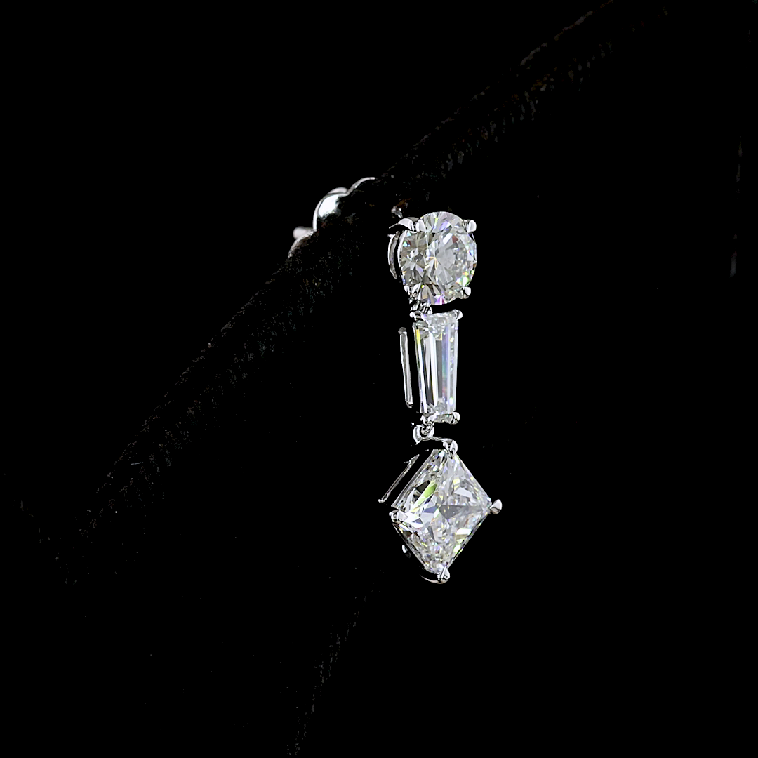 2.95 CTTW MIX Lab Diamond Hanging Earring (E Color and VS Clarity)