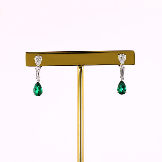 0.66 CTTW Pear Lab Diamond Hanging Earring (VS2 Clarity)