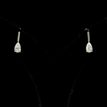 1.68 CTTW Pear Lab Diamond Hanging Earring (E Color and VS Clarity)