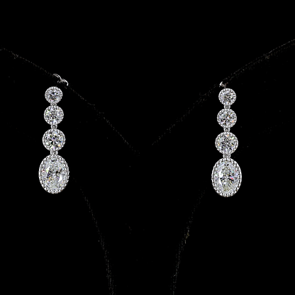 3.05 CTTW Round Lab Diamond Hanging Earring (E Color and VS Clarity)
