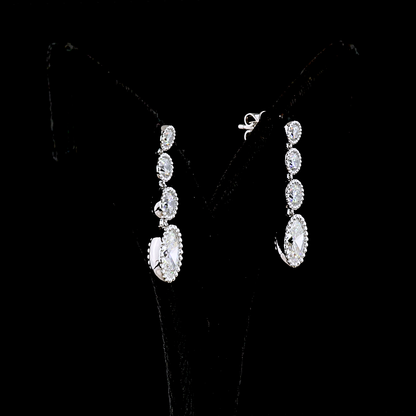 3.05 CTTW Round Lab Diamond Hanging Earring (E Color and VS Clarity)